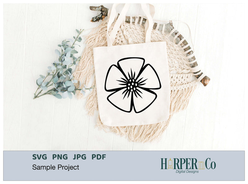 Spring Flower Outline 5 SVG PNG Cut EPS File - So Fontsy