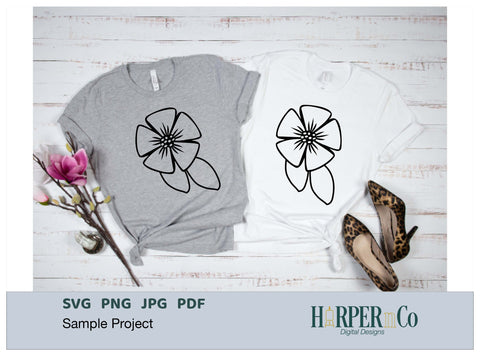 Spring Flower Outline 7 SVG PNG Cut EPS File SVG HarperNCo 