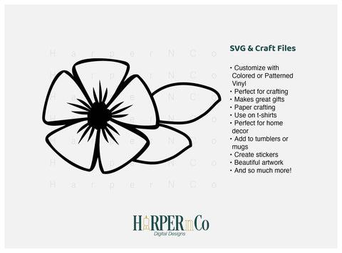Spring Flower Outline 8 SVG PNG Cut EPS File SVG HarperNCo 