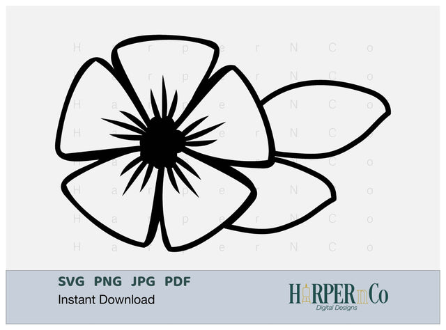 Spring Flower Outline 8 SVG PNG Cut EPS File SVG HarperNCo 