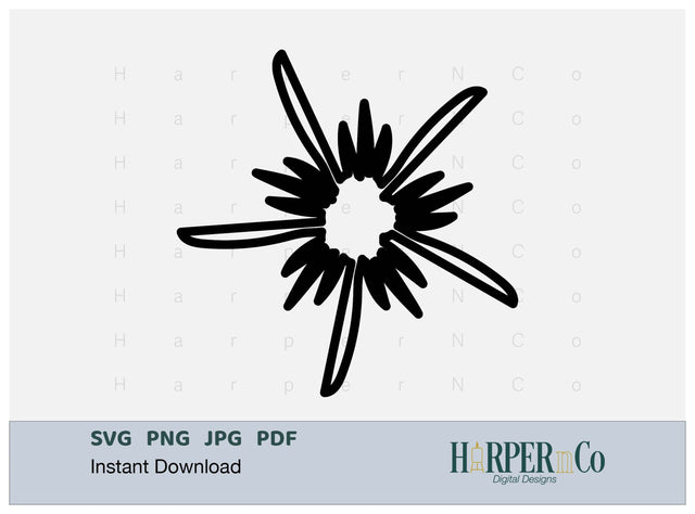 Spring Flower Outline 9 SVG PNG Cut EPS File SVG HarperNCo 