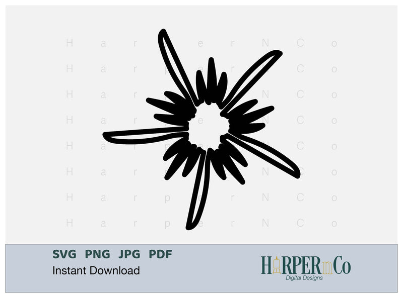 Spring Flower Outline 9 SVG PNG Cut EPS File SVG HarperNCo 