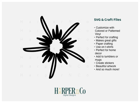 Spring Flower Outline 9 SVG PNG Cut EPS File SVG HarperNCo 
