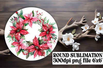 Spring Flower Wreath Round Design Sublimation afrosvg 