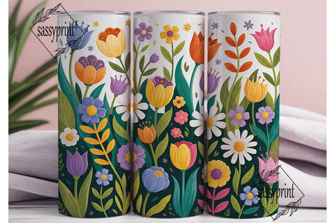 Spring Flowers 20oz Tumbler Wrap Sublimation sassyprint 