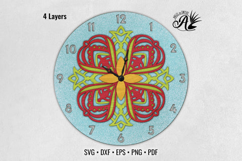 Spring Flowers Mandala Clock SVG cut files SVG Angel on Empire 