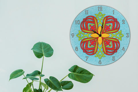 Spring Flowers Mandala Clock SVG cut files SVG Angel on Empire 
