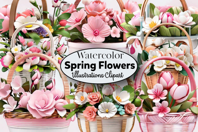 Spring Flowers Sublimation Clipart Sublimation SVGArt 