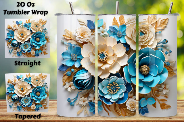 Spring Flowers Tumbler Wrap | 20 oz | Spring Print PNG | 3D, 3D Floral Tumbler Wrap, Sublimation Design, 20 oz Skinny Tumbler, Paper floral tumbler sublimation designs download, colorful Sublimation FloridPrintables 