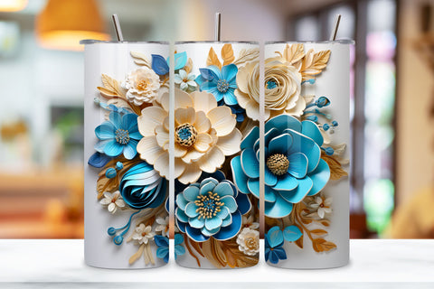 Spring Flowers Tumbler Wrap | 20 oz | Spring Print PNG | 3D, 3D Floral Tumbler Wrap, Sublimation Design, 20 oz Skinny Tumbler, Paper floral tumbler sublimation designs download, colorful Sublimation FloridPrintables 