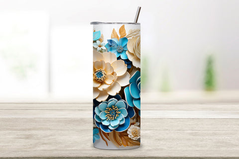 Spring Flowers Tumbler Wrap | 20 oz | Spring Print PNG | 3D, 3D Floral Tumbler Wrap, Sublimation Design, 20 oz Skinny Tumbler, Paper floral tumbler sublimation designs download, colorful Sublimation FloridPrintables 