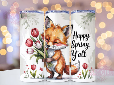 Spring Fox Cute 20oz Tumbler, Cute Gift, Sublimation Wrap, Cartoon Mug, 20oz Tumbler Design, Spring Fox Art, Seasonal Theme Sublimation SvggirlplusArt 