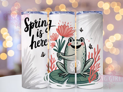Spring Frog Cute 20oz Tumbler, Cute Gift, Sublimation Wrap, Cartoon Mug, 20oz Tumbler Design, Spring Frog Art, Seasonal Theme Sublimation SvggirlplusArt 