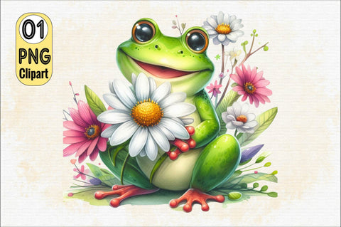 Spring Frog Sublimation Clipart Sublimation SVGArt 