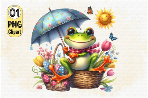 Spring Frog Sublimation Clipart Sublimation SVGArt 