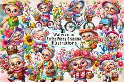 Spring Funny Grandma Sublimation Clipart Bundle Sublimation SVGArt 