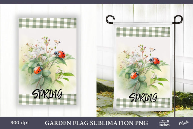 Spring Garden Flag PNG. Lady Bug Sublimation PNG Sublimation Olga Terlyanskaya 