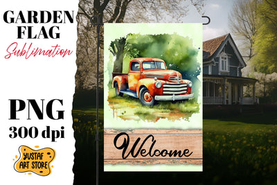 Spring garden flag sublimation . Spring truck design Sublimation Yustaf Art Store 