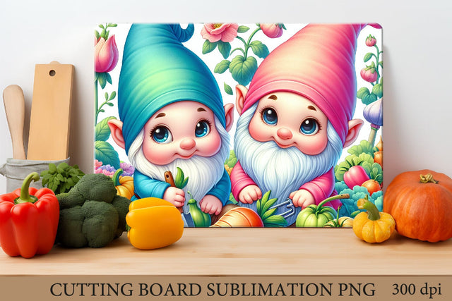 Spring Garden Gnomes PNG. Cutting Board Sublimation PNG Sublimation Olga Terlyanskaya 