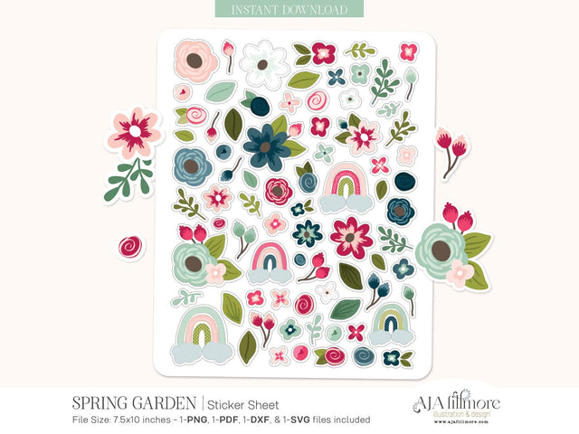 Spring Garden Sticker Set SVG Aja Nicole Designs 