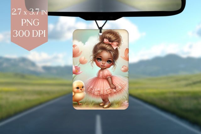 Spring Girl & Chick Air Freshener PNG Sublimation BijouBay 