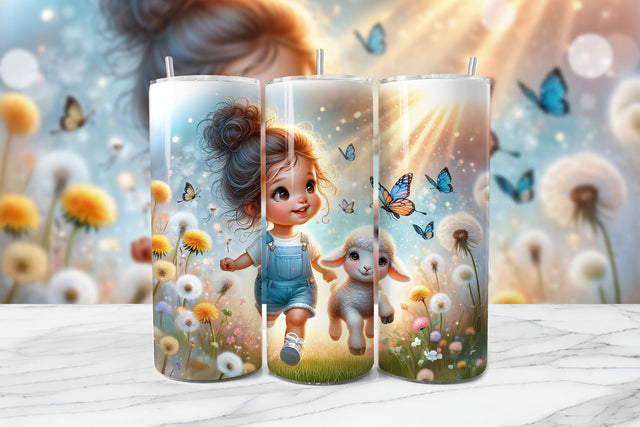 Spring Girl Seamless Tumbler Wrap PNG Sublimation BijouBay 