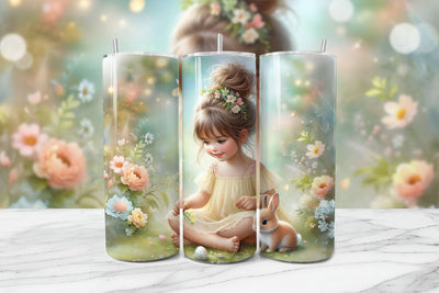 Spring Girl Seamless Tumbler Wrap PNG Sublimation BijouBay 