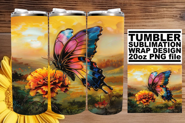 Spring Glitter 3D Tumbler Wrap Sublimation afrosvg 