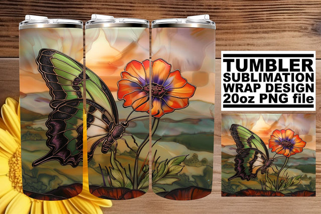 Spring Glitter Tumbler Wrap 3D Sublimation afrosvg 