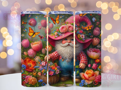 Spring Gnome Cute 20oz Tumbler, Cute Gift, Sublimation Wrap, Cartoon Mug, 20oz Tumbler Design, Spring Gnome Art, Seasonal Theme Sublimation ToriDesigns 