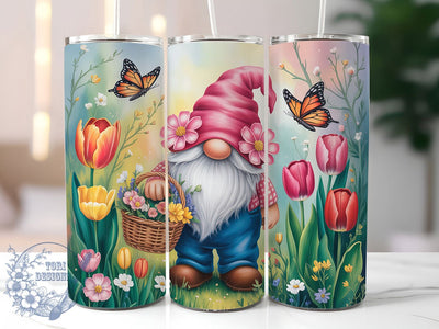 Spring Gnome Cute 20oz Tumbler, Cute Gift, Sublimation Wrap, Cartoon Mug, 20oz Tumbler Design, Spring Gnome Art, Seasonal Theme Sublimation ToriDesigns 