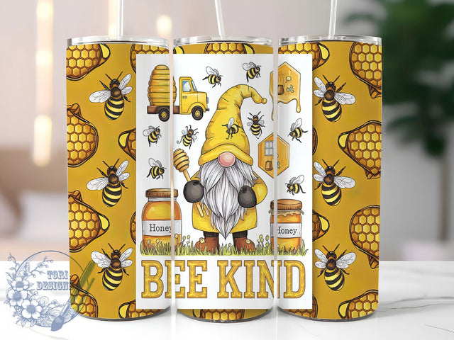 Spring Gnome Honey Bee Kindness Tumbler, Honey Bee Tumbler, Kindness Tumbler Wrap, 20oz Sublimation Tumbler, Bee Lover Tumbler, Floral Gnome Tumbler, Springtime Bee Tumbler Design Sublimation ToriDesigns 