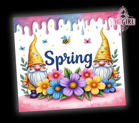 Spring Gnome Tumbler, Inspirational Quotes Wrap, 20oz Gnome Drinkware, Sublimation Design, Seasonal Tumbler Art, Digital Download, Cute Gnome Design, Spring Decor Tumbler Sublimation SvggirlplusArt 