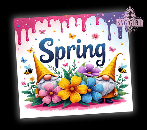 Spring Gnome Tumbler, Inspirational Quotes Wrap, 20oz Gnome Drinkware, Sublimation Design, Seasonal Tumbler Art, Digital Download, Cute Gnome Design, Spring Decor Tumbler Sublimation SvggirlplusArt 