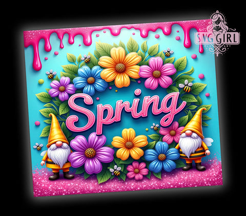 Spring Gnome Tumbler, Inspirational Quotes Wrap, 20oz Gnome Drinkware, Sublimation Design, Seasonal Tumbler Art, Digital Download, Cute Gnome Design, Spring Decor Tumbler Sublimation SvggirlplusArt 