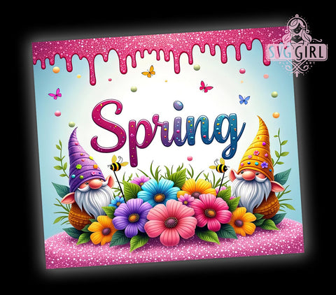 Spring Gnome Tumbler, Inspirational Quotes Wrap, 20oz Gnome Drinkware, Sublimation Design, Seasonal Tumbler Art, Digital Download, Cute Gnome Design, Spring Decor Tumbler Sublimation SvggirlplusArt 