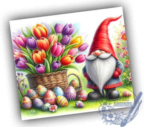 Spring Gnome Tumbler Wrap, Tulip Design Tumbler, 20oz Skinny Sublimation, Easter Gnome PNG, Garden Gnome Drinkware, Springtime Tumbler Design, Floral Gnome Wrap Sublimation ToriDesigns 