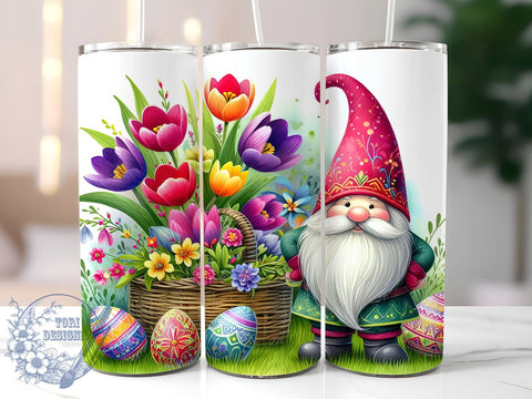 Spring Gnome Tumbler Wrap, Tulip Design Tumbler, 20oz Skinny Sublimation, Easter Gnome PNG, Garden Gnome Drinkware, Springtime Tumbler Design, Floral Gnome Wrap Sublimation ToriDesigns 