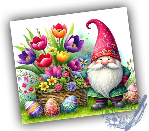 Spring Gnome Tumbler Wrap, Tulip Design Tumbler, 20oz Skinny Sublimation, Easter Gnome PNG, Garden Gnome Drinkware, Springtime Tumbler Design, Floral Gnome Wrap Sublimation ToriDesigns 