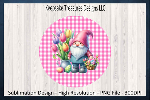 Spring Gnome Wind Spinner Sublimation Design Template, Gnome Wind Spinner, Spring Wind Spinner PNG, Spring Patio Décor, Digital Download Sublimation Keepsake Treasures Designs LLC. 