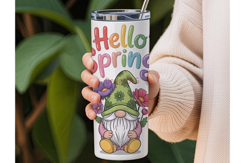Spring Gnomes 20oz Tumbler Wrap Sublimation DesignSVG 