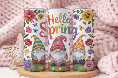 Spring Gnomes 20oz Tumbler Wrap Sublimation DesignSVG 