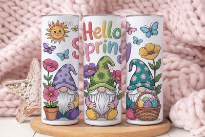 Spring Gnomes 20oz Tumbler Wrap Sublimation DesignSVG 