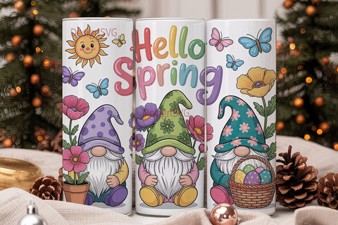 Spring Gnomes 20oz Tumbler Wrap Sublimation DesignSVG 