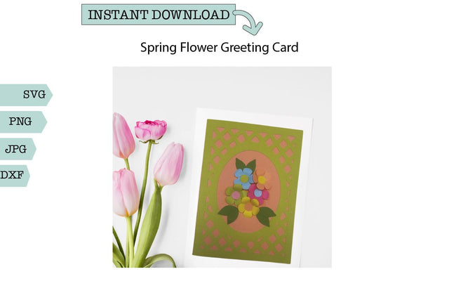 Spring Greeting Card- Bouquet of Flowers SVG Sharia Morton Designs 