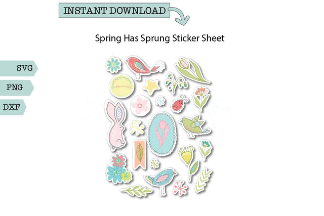 Spring has Sprung Sticker Sheet SVG Sharia Morton Designs 