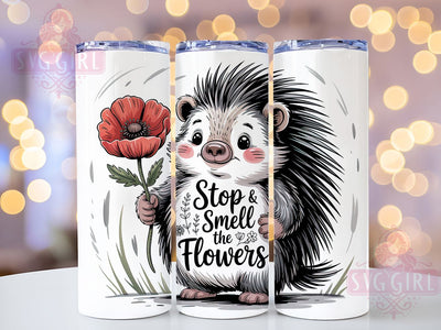 Spring Hedgehog Cute 20oz Tumbler, Cute Gift, Sublimation Wrap, Cartoon Mug, 20oz Tumbler Design, Spring Hedgehog Art, Seasonal Theme Sublimation SvggirlplusArt 