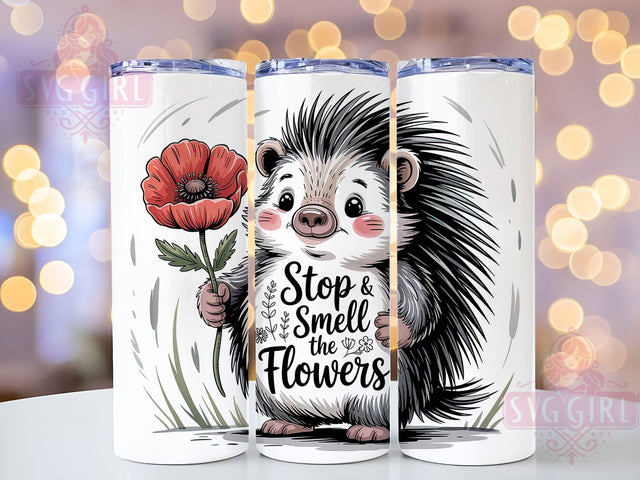 Spring Hedgehog Cute 20oz Tumbler, Cute Gift, Sublimation Wrap, Cartoon Mug, 20oz Tumbler Design, Spring Hedgehog Art, Seasonal Theme Sublimation SvggirlplusArt 