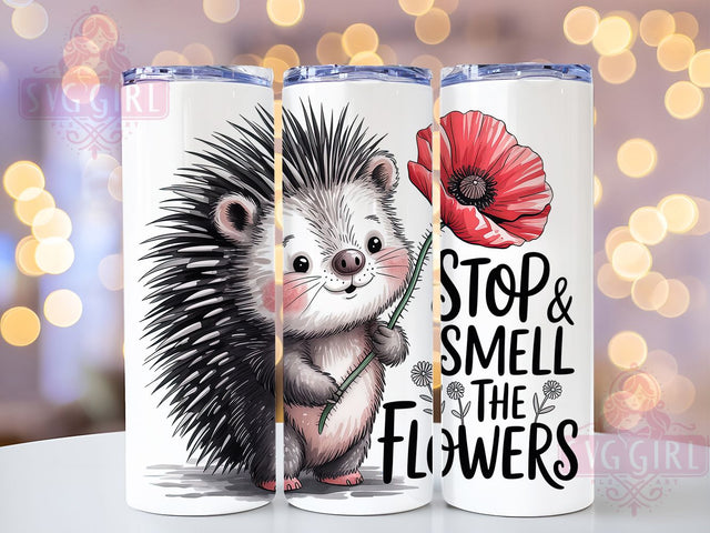 Spring Hedgehog Cute 20oz Tumbler, Cute Gift, Sublimation Wrap, Cartoon Mug, 20oz Tumbler Design, Spring Hedgehog Art, Seasonal Theme Sublimation SvggirlplusArt 