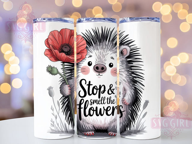Spring Hedgehog Cute 20oz Tumbler, Cute Gift, Sublimation Wrap, Cartoon Mug, 20oz Tumbler Design, Spring Hedgehog Art, Seasonal Theme Sublimation SvggirlplusArt 